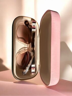 Kate Spade "Hello Sunshine" Kiya/S Crystal Pink Acetate Square Sunglasses